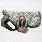 Medium -  Sage Quilted - Protective Dog Coat - Armoured Bite Resistant Dog Coat
