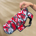 Small - Red Camo Quilted - Protective Dog Coat - Armoured Bite Resistant Dog Coat