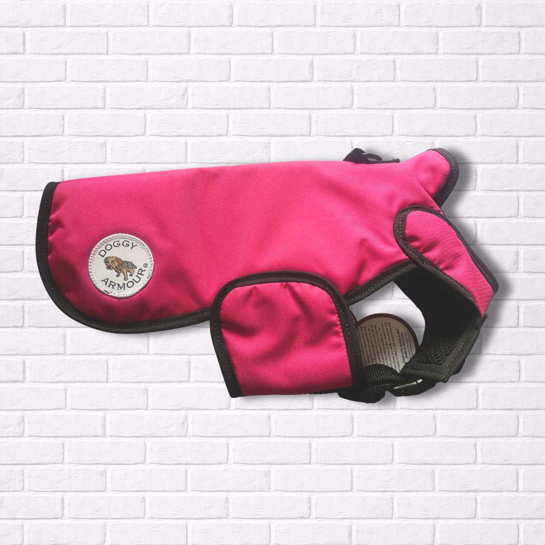 X Small - Tutti Frutti Pink - Protective Dog Coat - Armoured Bite Resistant Dog Coat