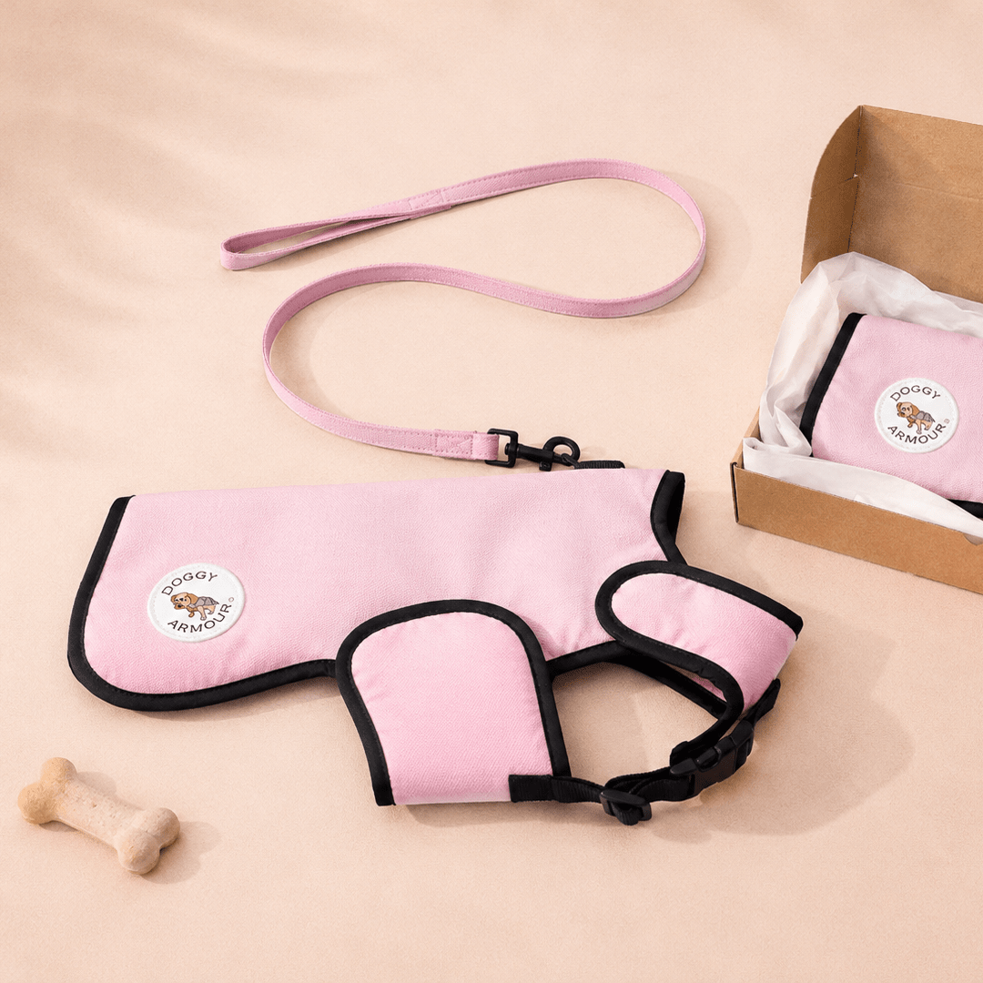 Baby Pink Armoured Bite Resistant Dog Coat - MADE TO ORDER